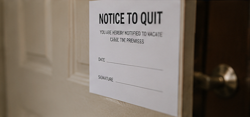 NJ eviction lawyer drafting notice to quit for landlord